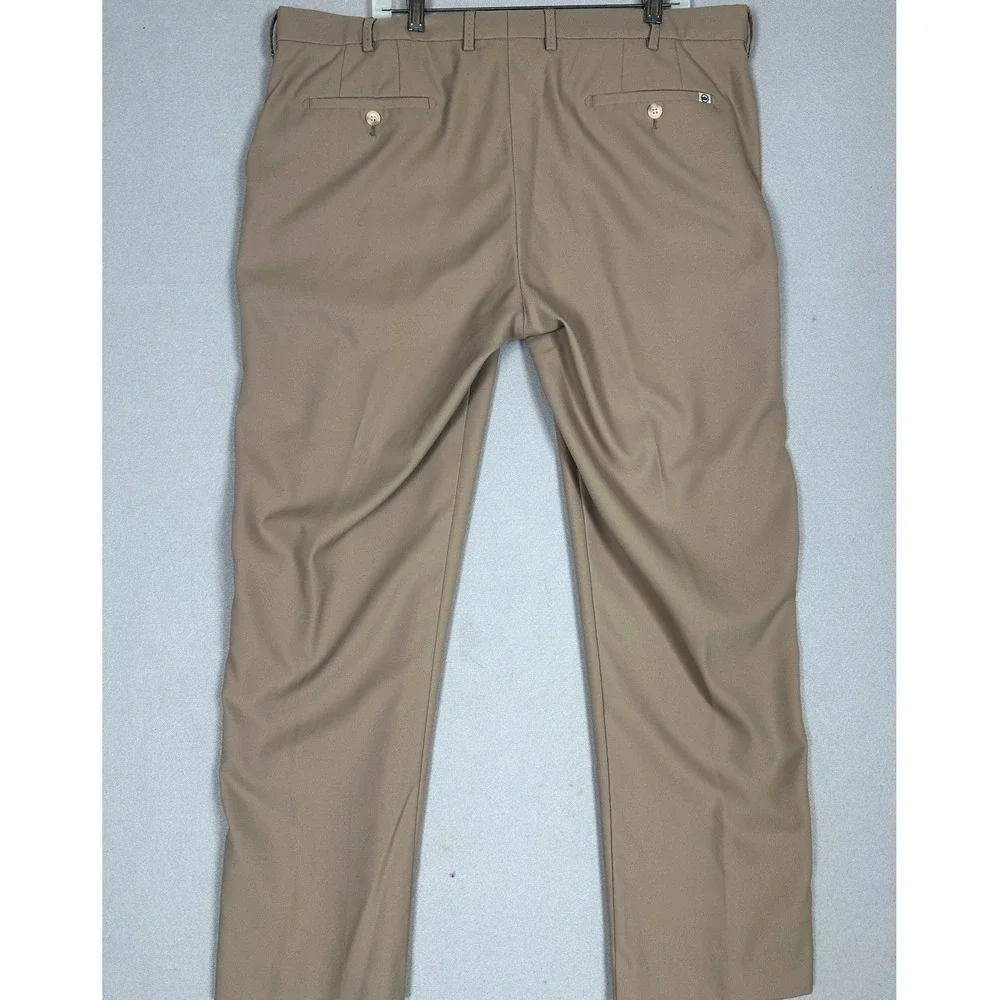Peter Millar Pants Mens 40X30 Tan Golf Chinos Performance Trousers Flat Front